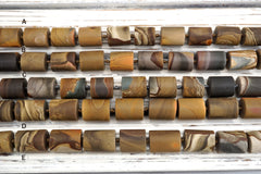 Landscape/ Polychrome jasper 13-14mm cylinder beads (ETB00394)