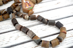 Landscape/ Polychrome jasper 13-14mm cylinder beads (ETB00394)