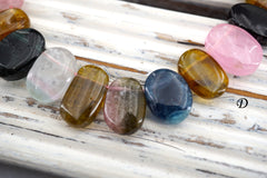 Tourmaline small oval beads 9-13mm (ETB01551) Healing crystal/Unique jewelry/Vintage jewelry/トルマリン