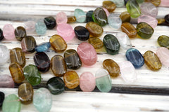 Tourmaline small oval beads 9-13mm (ETB01551) Healing crystal/Unique jewelry/Vintage jewelry/トルマリン