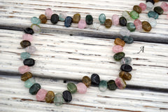 Tourmaline small oval beads 9-13mm (ETB01551) Healing crystal/Unique jewelry/Vintage jewelry/トルマリン