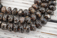 Turritella agate 12mm rondelle beads (ETB00338)