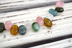 Tourmaline small oval beads 9-13mm (ETB01551) Healing crystal/Unique jewelry/Vintage jewelry/トルマリン