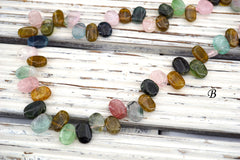 Tourmaline small oval beads 9-13mm (ETB01551) Healing crystal/Unique jewelry/Vintage jewelry/トルマリン