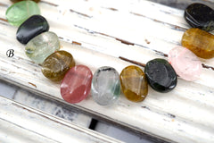Tourmaline small oval beads 9-13mm (ETB01551) Healing crystal/Unique jewelry/Vintage jewelry/トルマリン