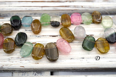 Tourmaline small oval beads 9-13mm (ETB01551) Healing crystal/Unique jewelry/Vintage jewelry/トルマリン