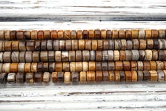 Wood Opalite/ Petrified Wood 9-10mm cylinder beads (ETB00965)