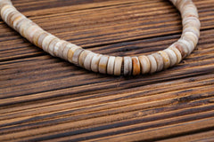 Matte Wood Opalite/ Petrified Wood 8.5-10.5mm thin cylinder beads (ETB00592)