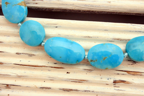 Stabilized Kingman Turquoise 10-13mm freeform beads (ETB00962)