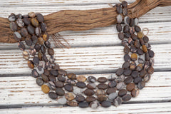 Matte Outback Jasper Oval beads (ETB01759) Healing crystal/Reiki healing/Healing necklace