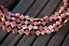 Rhodochrosite 7-10mm rhombus beads (ETB00640)