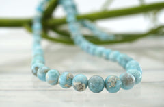 Rare Larimar 6.5-7mm round beads (ETB01027)