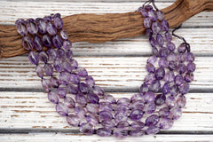 Amethyst Oval beads AB GRADE 10-16MM (ETB01755) Healing crystal/Reiki healing/Healing necklace
