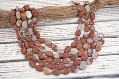 Matte Noreena Jasper small OVAL SHAPE beads  17-19mm (ETB01765) Unique jewelry/Vintage jewelry/Gemstone beads