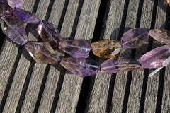 Natural Ametrine quartz (Brazil) 14-17mm faceted beads (ETB00718)