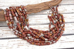Matte Noreena Jasper small cylinder beads 7-8mm (ETB01751) Unique jewelry/Vintage jewelry/Gemstone beads