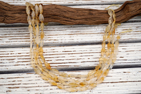 Citrine quartz (Brazil) 7-8mm marquise beads (ETB01745)  Healing crystals/Unique jewelry/Vintage jewelry/Gemstone necklace