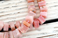 Matte Pink Opal 9-10mm cube beads  (ETB01228)