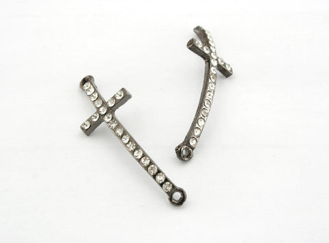 Small Cross Alloy Black Colour (5 pcs) for jewellery making (ETO00024)