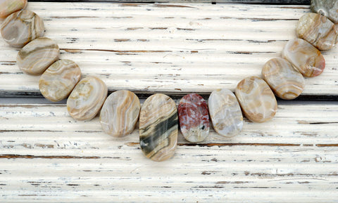 Ocean Jasper oval flat beads (ETB01082)