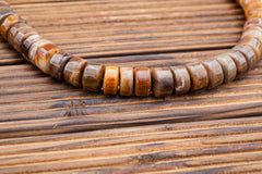Wood Opalite/ Petrified Wood 10-11.5mm cylinder beads (ETB00782)