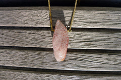 Lepidocrocite quartz faceted shaped with metal chain (ETO00029)