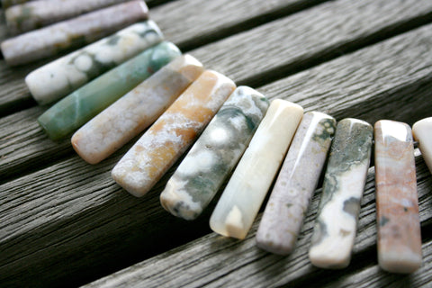 Ocean Jasper 7 - 9 mm long rectangular beads (ETB00960)