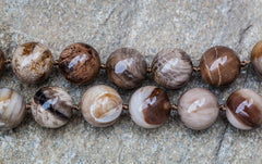 Wood Opalite/ Petrified Wood 15-16.5mm round beads (ETB00848)