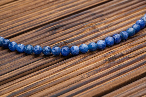 Rare Blue Sapphire faceted 6-7mm round beads (ETB00839)