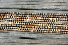 Matte Petrified Wood 11-12mm round beads (ETB00972)