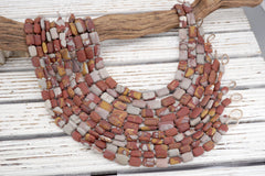Matte Noreena Jasper small retangle shape beads 12-19mm (ETB01761) Unique jewelry/Vintage jewelry/Gemstone beads
