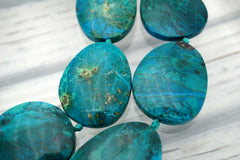 Natural Amazing Blue Peruvian Chrysocolla freeform beads (ETB01226)