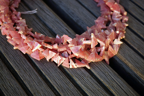 Rhodochrosite 7-11mm triangle beads (ETB00638)