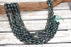 Blood Stone oval shape beads (ETB01754) Unique jewelry/Vintage jewelry/Gemstone necklace