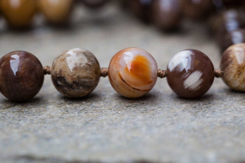 Wood Opalite/ Petrified Wood 10.5-12.5mm round beads (ETB00847)