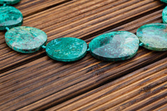 Natural Amazing Blue Peruvian Chrysocolla 24-33mm freeform beads (ETB00931)
