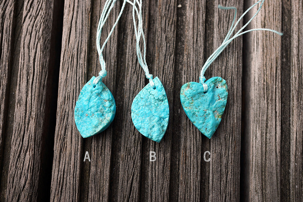 Amazing natural blue Arizona Sleeping Beauty Turquoise freeform pendants (ETP00178)