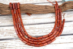 Red Jasper cylinder beads 7-8mm (ETB01750) Unique jewelry/Vintage jewelry/Gemstone necklace