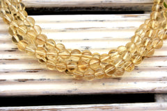 Natural Citrine Quartz 6mm round beads (ETB01188)