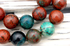 Sonora Sunrise Sunset Cuperite Chrysocolla 14.5-15mm round beads (ETB00953)