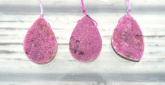 Rare & Natural Cobalto Calcite Pink Druzy freeform pendant (ETP00166)