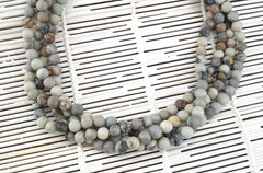 Matte Picasso Jasper 6.5-7mm round beads (ETB00156)