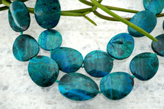 Natural Amazing Blue Peruvian Chrysocolla freeform beads (ETB01226)