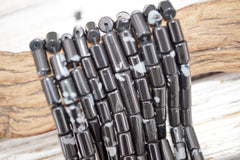 Snow flake Obsidian 8-20mm Cylinder beads  (ETB01773)