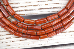 Red Jasper cylinder beads 7-8mm (ETB01750) Unique jewelry/Vintage jewelry/Gemstone necklace