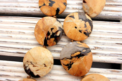 Rare & beautiful Australian Fossil Peanut Wood freeform beads (ETB00957)