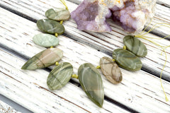 Green Imperial Jasper freeform beads (ETB01113)