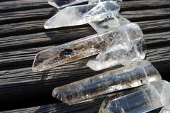 Tourmalinated Quartz 10-16mm natural rough beads (ETB00741)