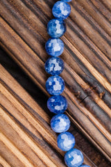 Rare Blue Sapphire faceted 6-7mm round beads (ETB00839)