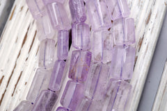 Natural Amethyst (Brazil) rectangle tube beads (ETB01764) 14-22MMMM